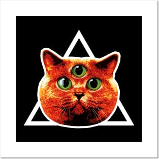 46 Magical Red Cat Triangle 3 three Eyes Posters and Art